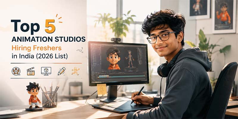 Top 5 animation studios hiring freshers in India in 2026